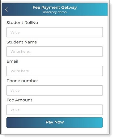 Razorpay with configuration details.