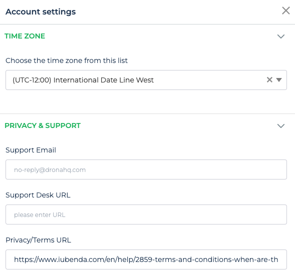 Account configuration