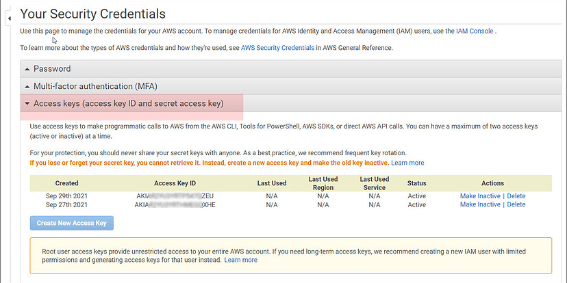 Account Credentials