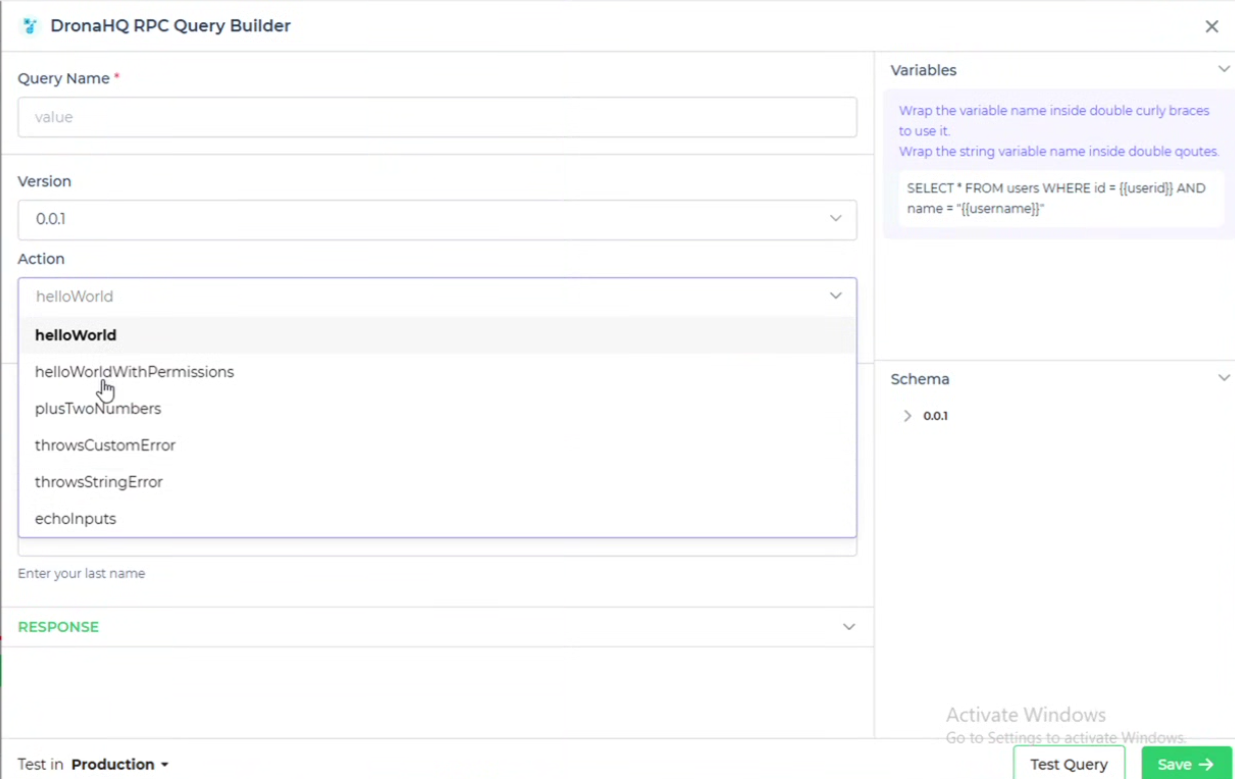 DronaHQ RPC Connector configuration succesfull