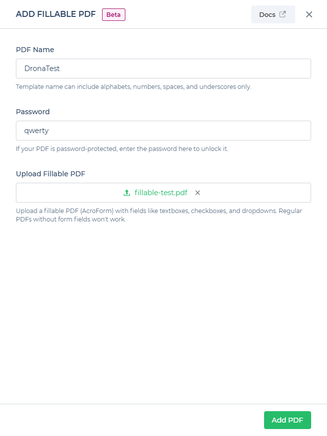 Add Fillable PDF Sidebar