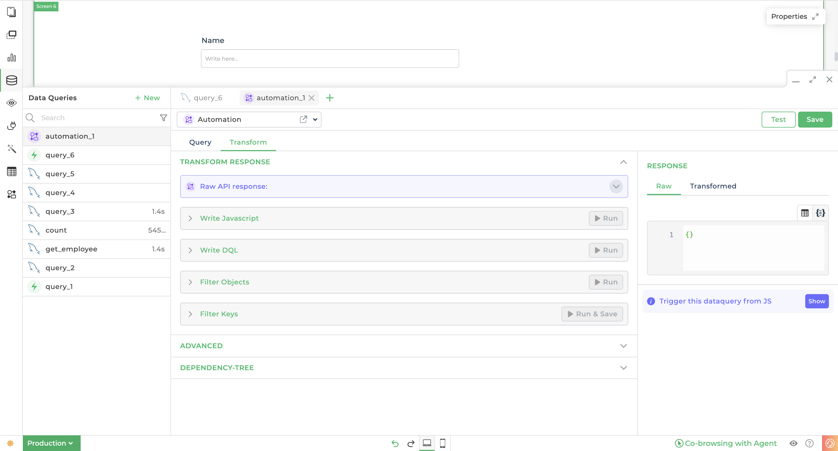 Automation Transform Section