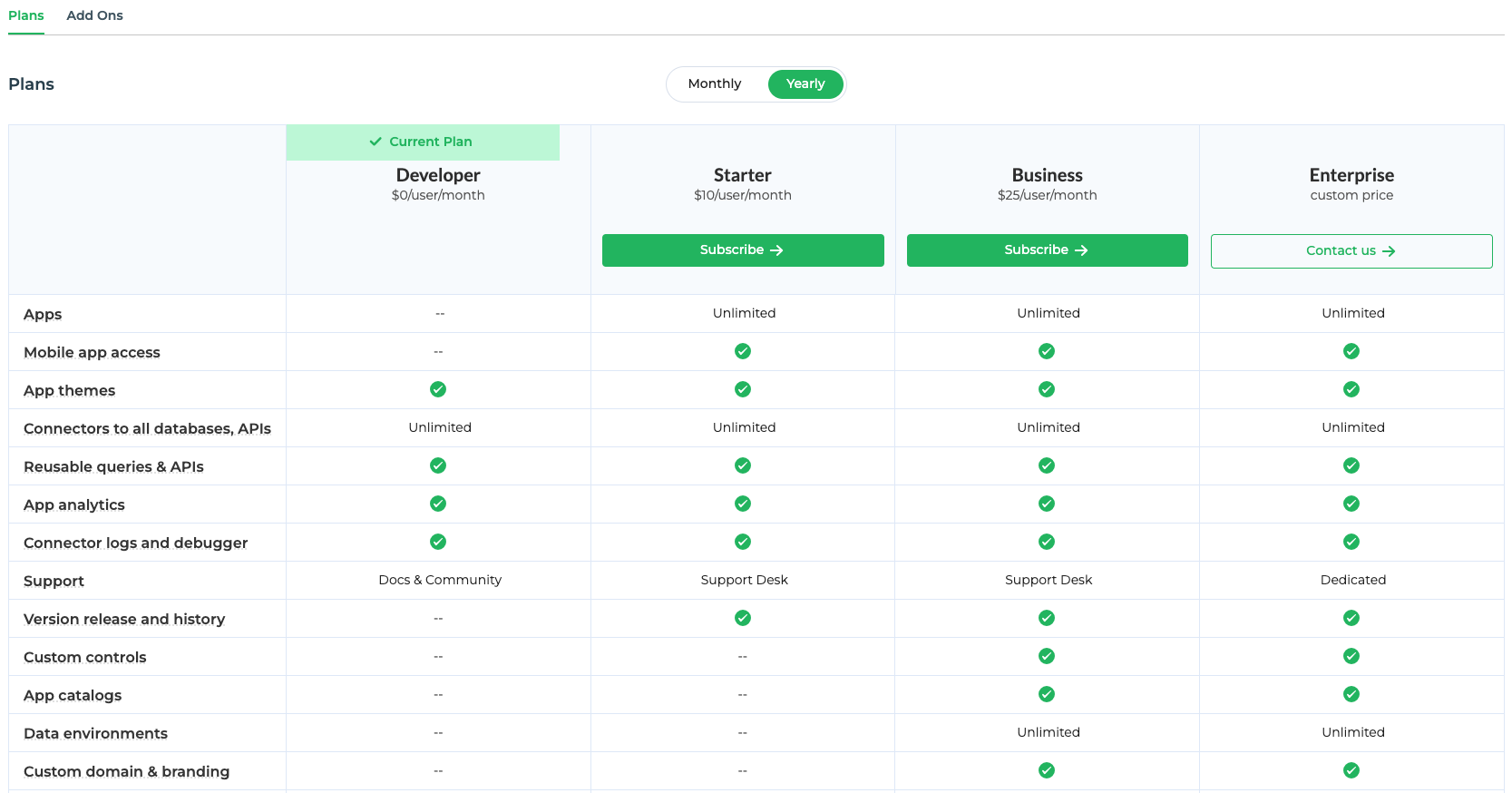 Billing plans