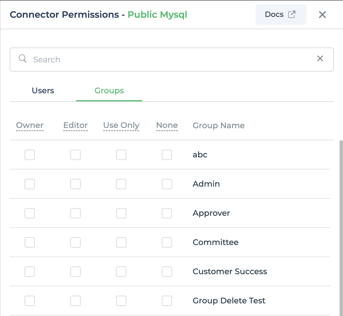 Setting permissions for multiple groups