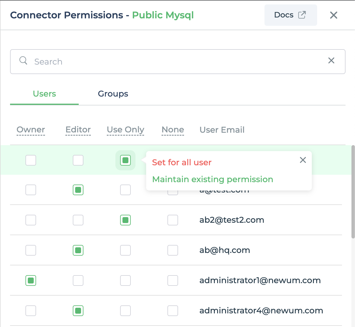 Setting permissions for multiple users