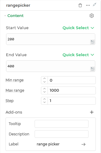 Range Picker Control