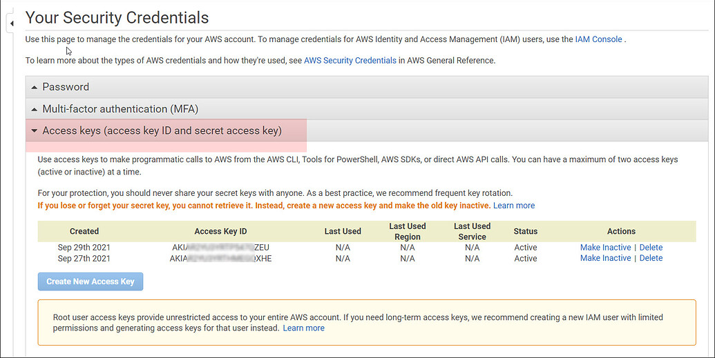 Account Credentials