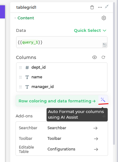 AI Assistant for query generation