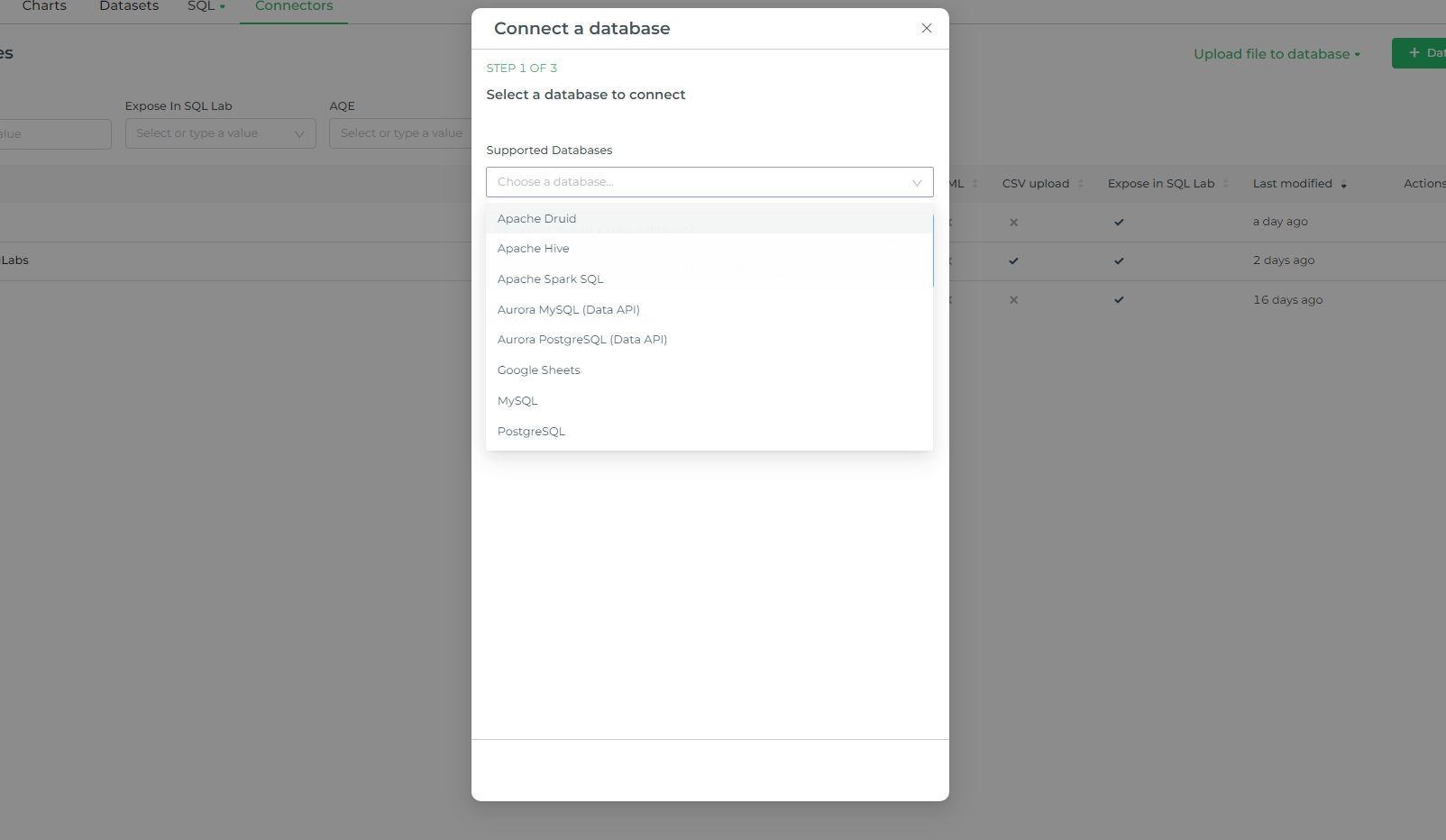 Dashboard Connector Configuration 