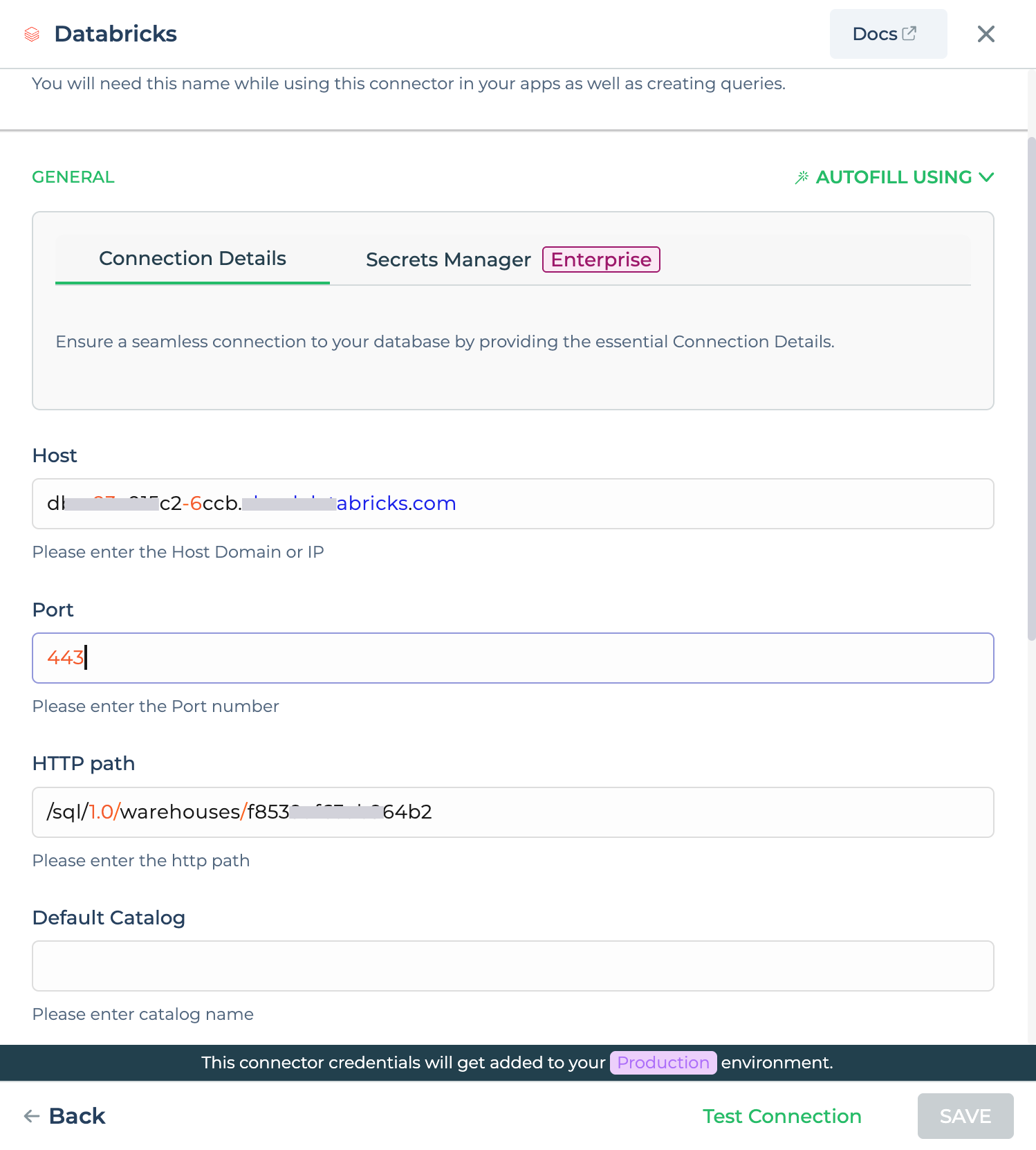 Databricks with Sample details.