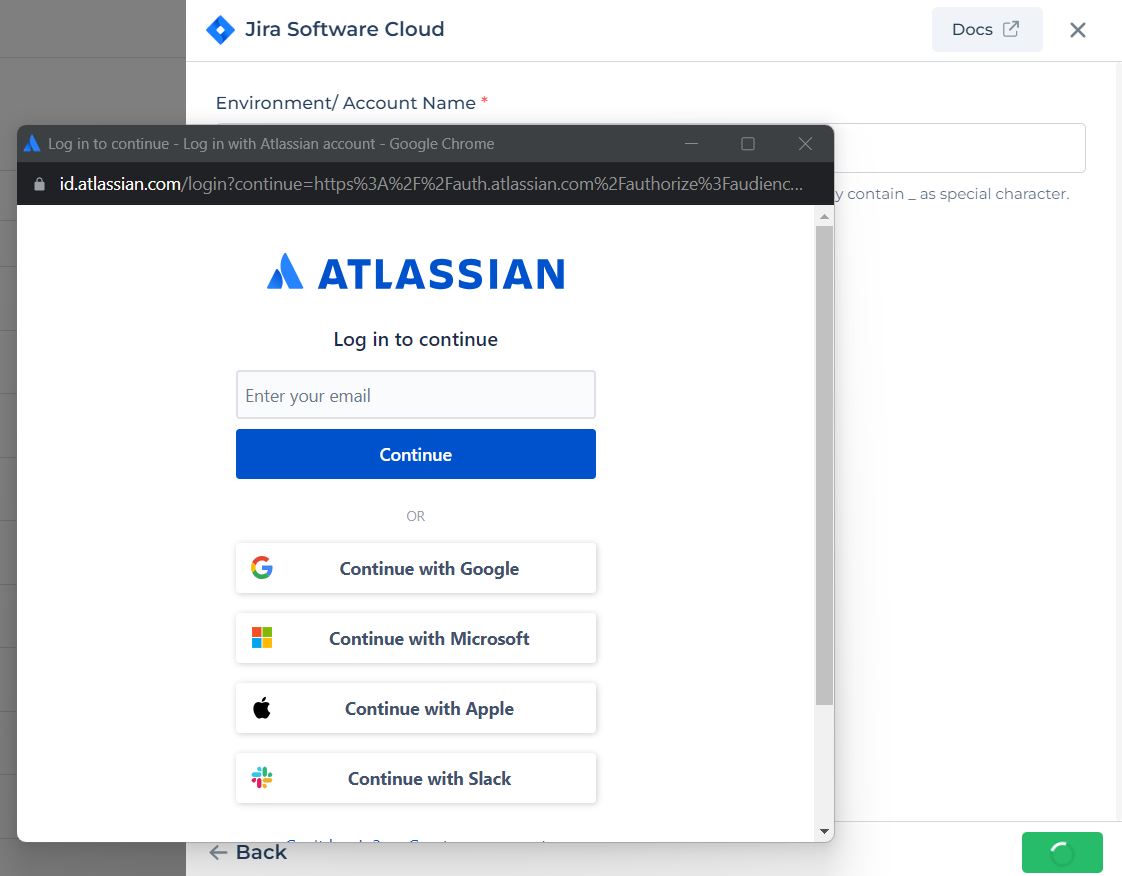 Sign-in to your Jira Software Cloud account