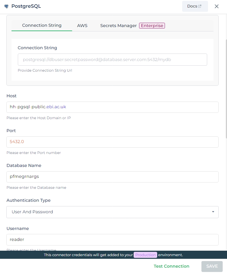 PostgreSQL with Sample details.