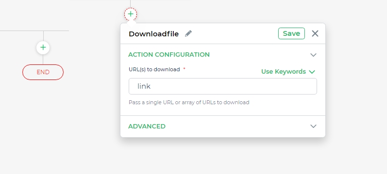 Configure the keyword of URL to download from