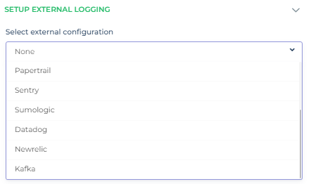 Audit logger Dropdown select