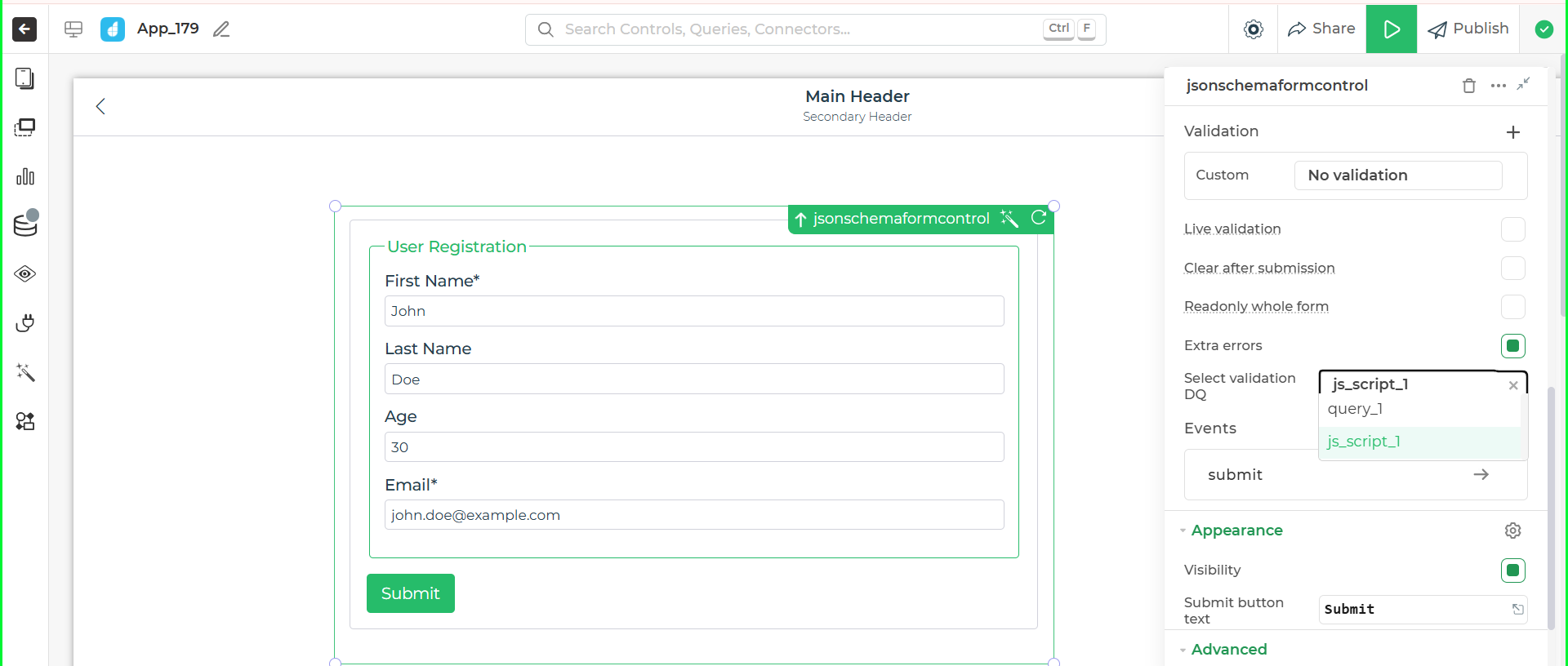 Extra error validation dropdown