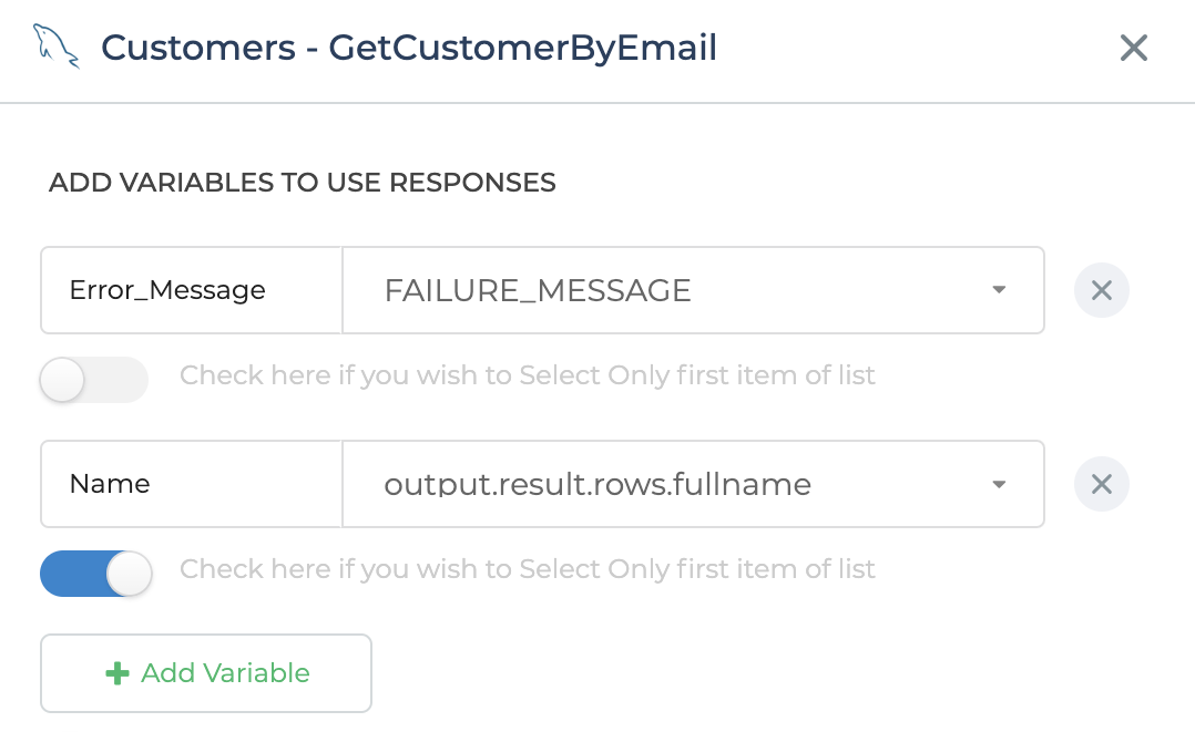 GetCustomerByEmail Query in Actionflow