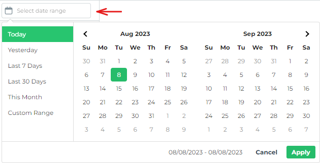 Filter by Date Range