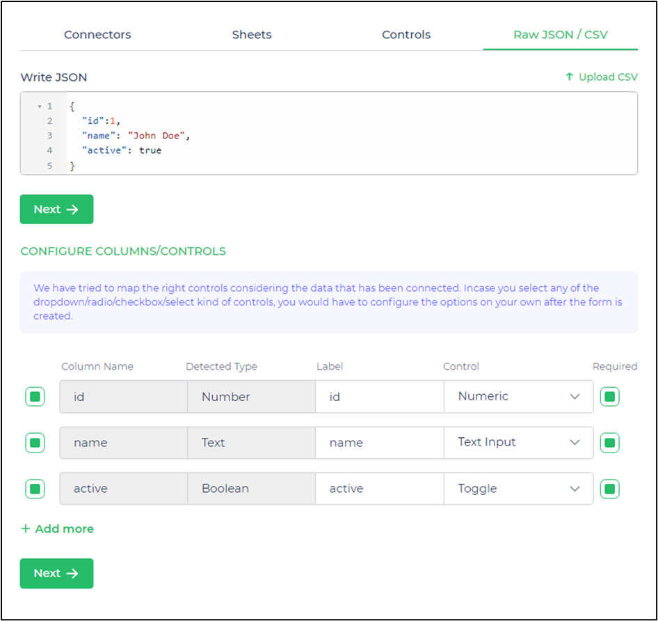 Generate from JSON