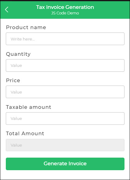 Generate Invoice Form