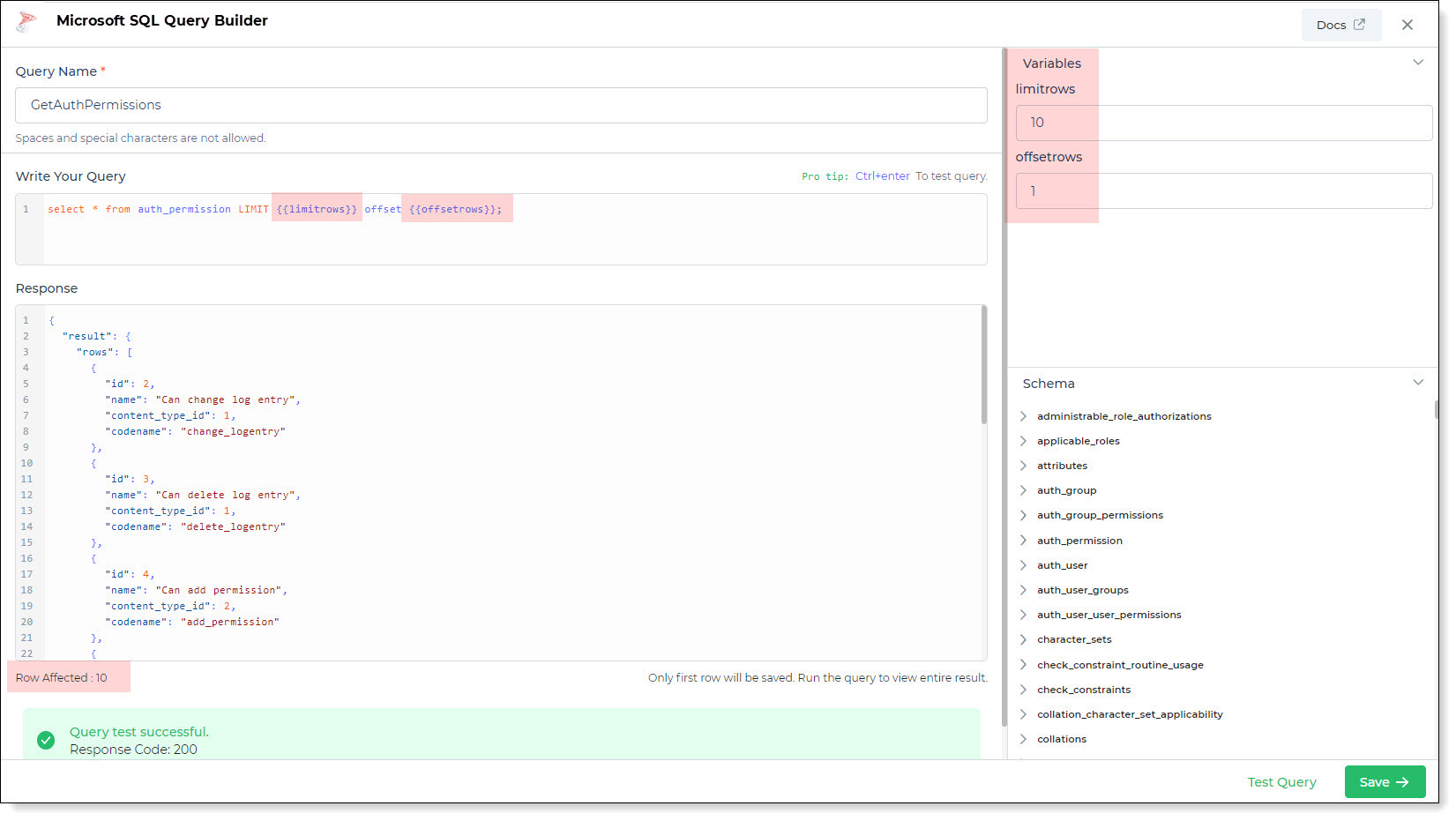 Get all data query with added pagination.