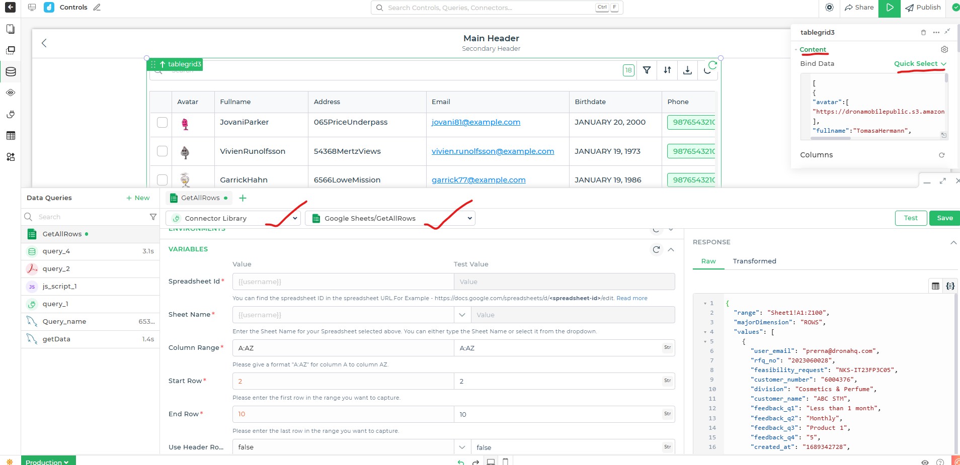 Configuring fields to do multiple row clearing.