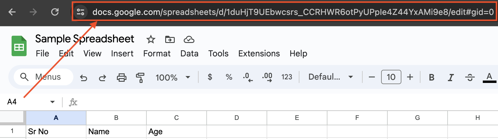 Locate Spreadsheet URL