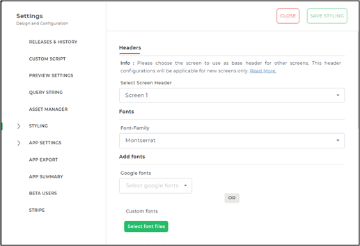 Reusable Header Configuration