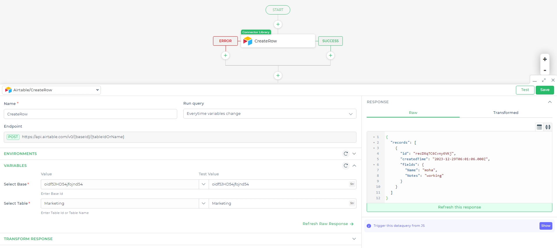 Enter config details