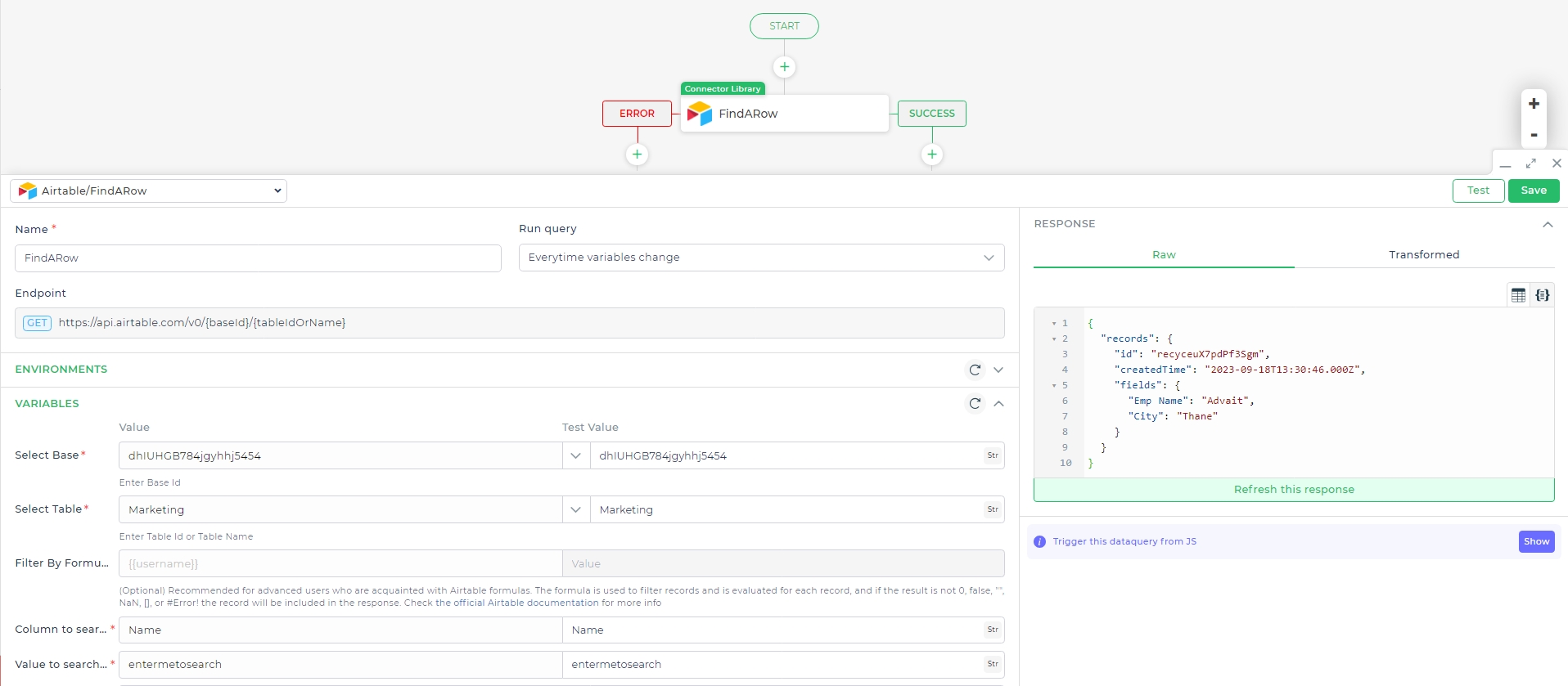 Enter config details