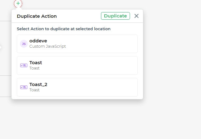 Duplicate Action