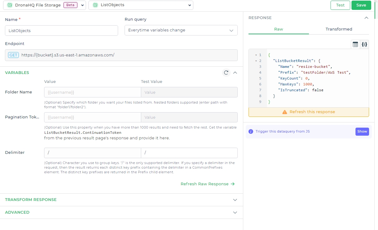 ListObjects Query