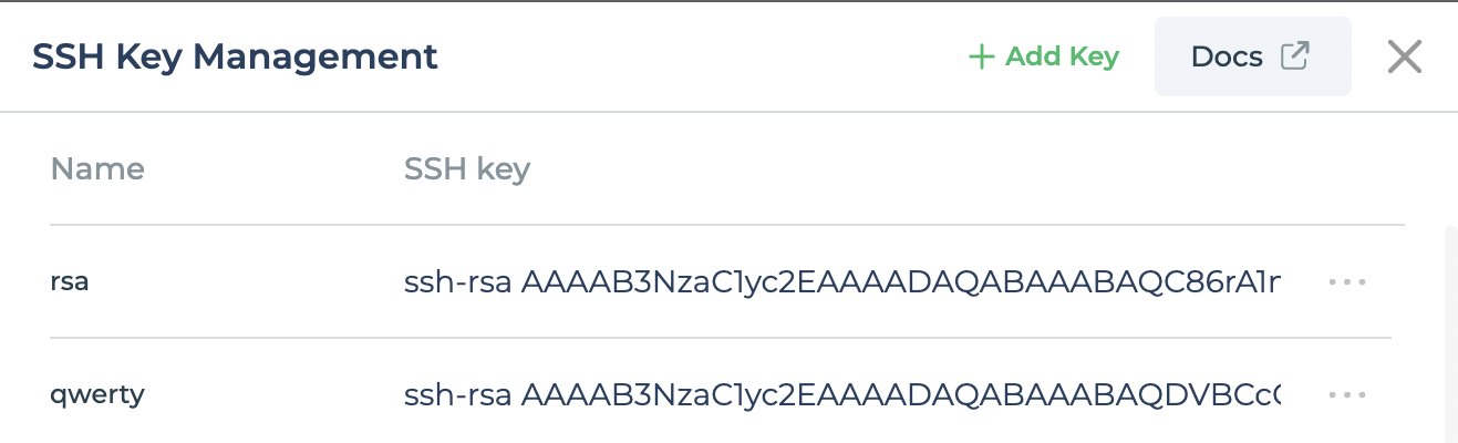 Manage SSH key