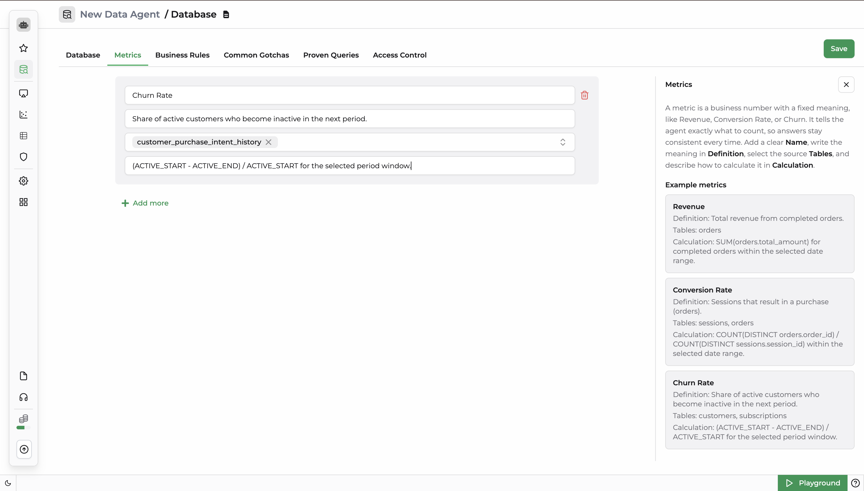Data Agent Metrics