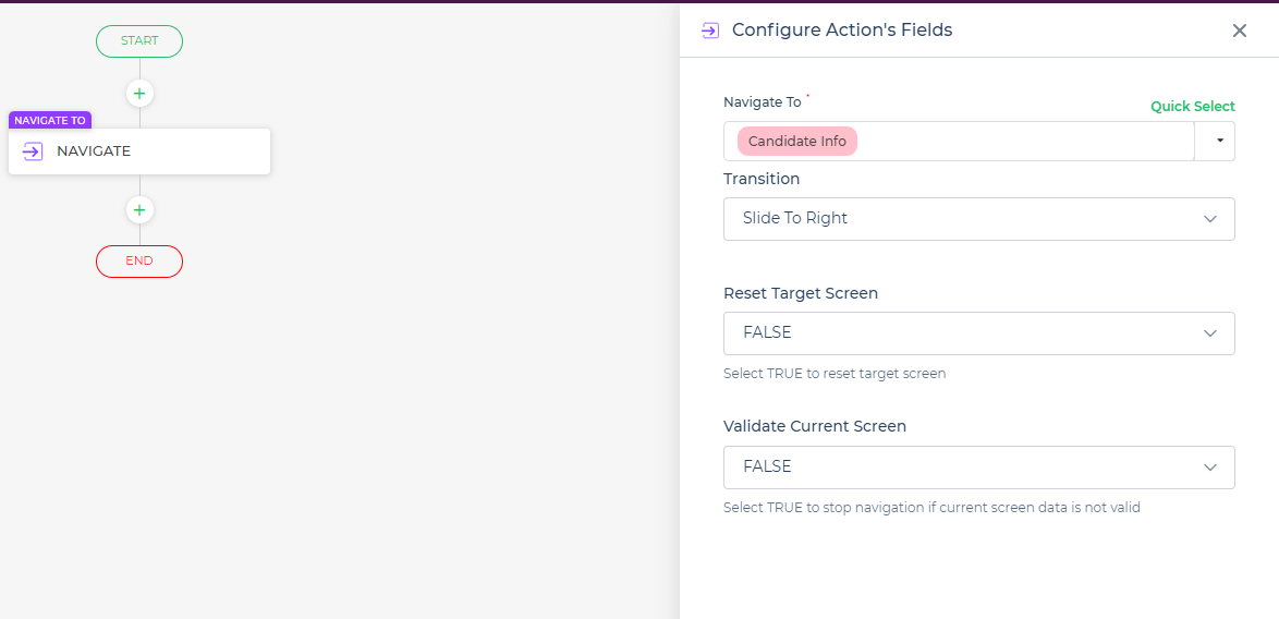 Navigate to summary control screen