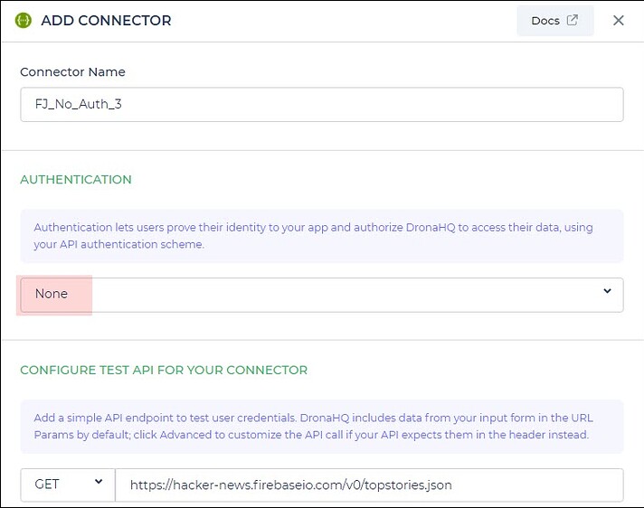 REST API with configuration details.