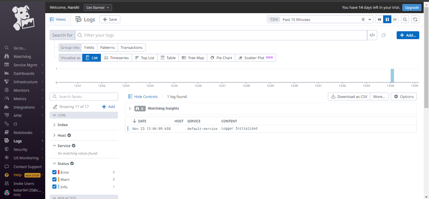 External log Output