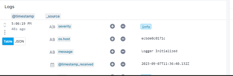 External log Output