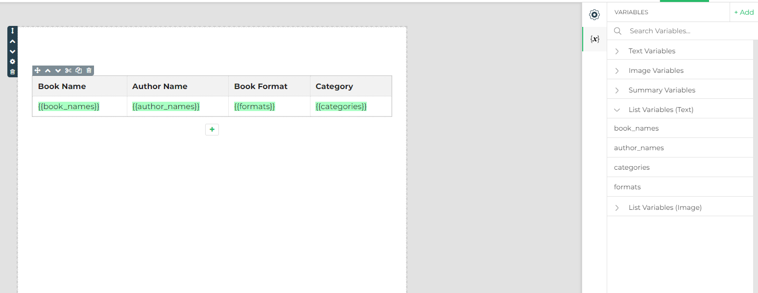 Creation of dynamic table and list variables