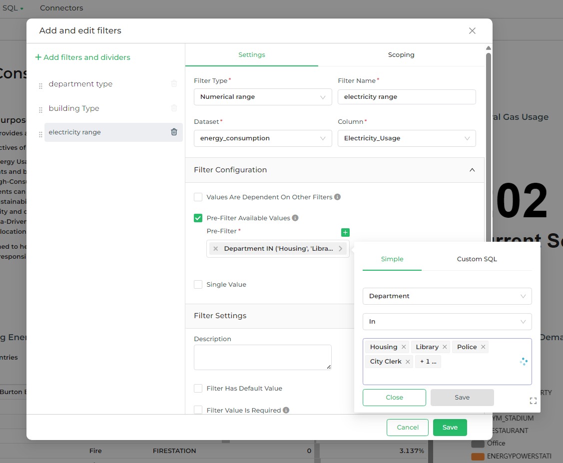  Pre - Filter available values - Configuration