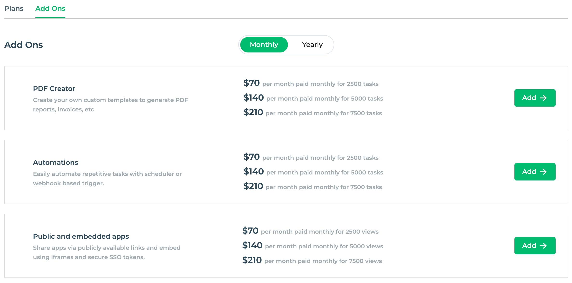 Public apps billing