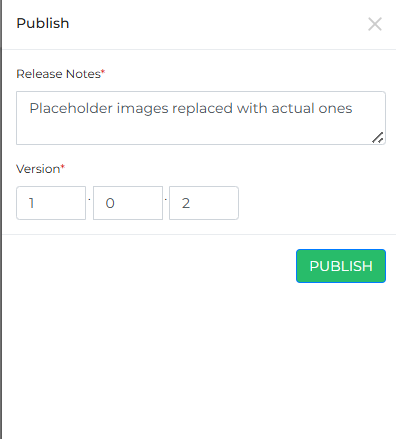 PDF Template Publish Modal