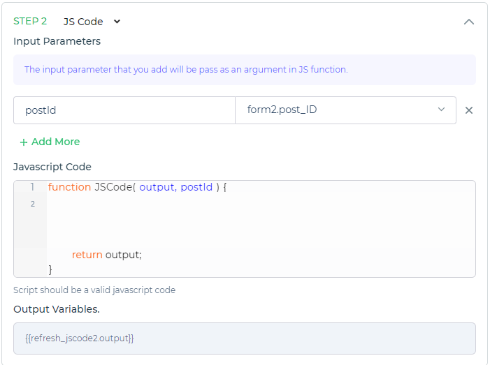 Step JS Code