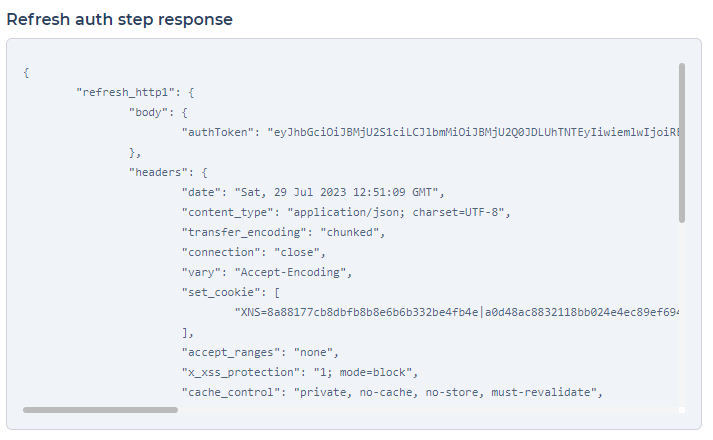 Refresh API Request Response