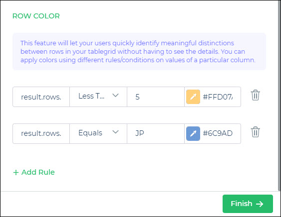 Row Color Formatting