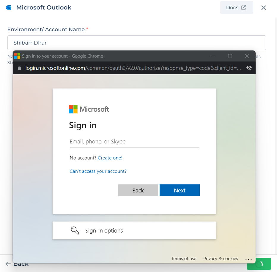 Sign-in to your Outlook account