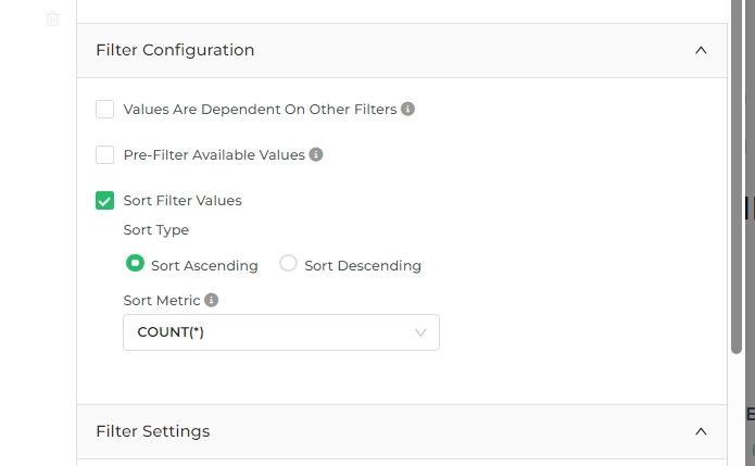  Sort Filter Values - Configuration