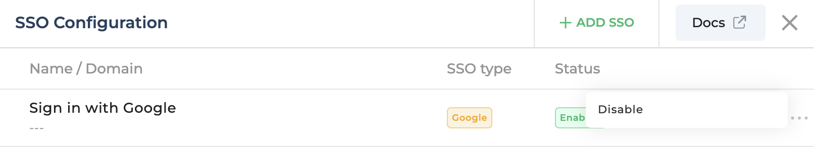 Disable Google Sign In