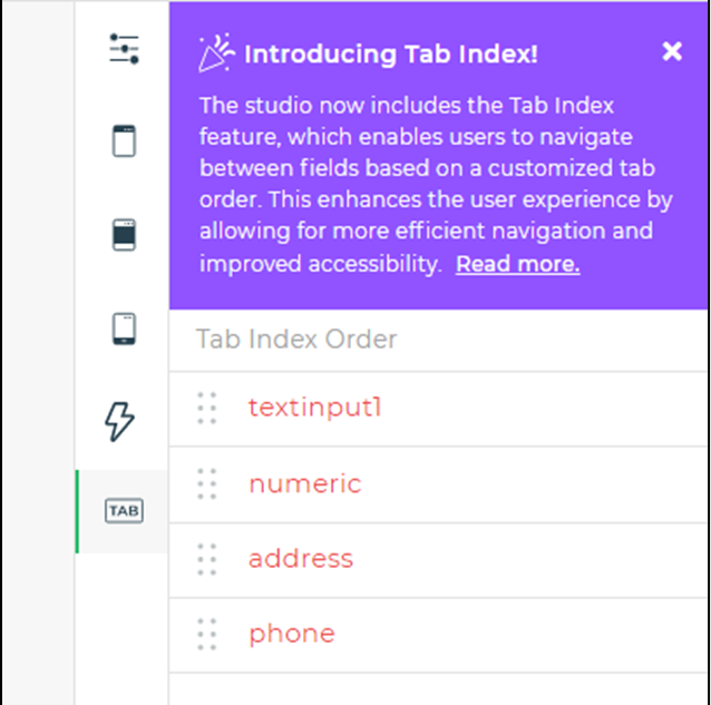Tab Index