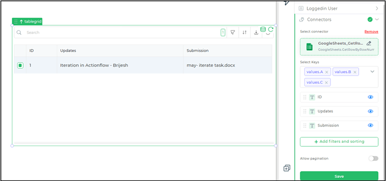 Configuring fields to do multiple row clearing.