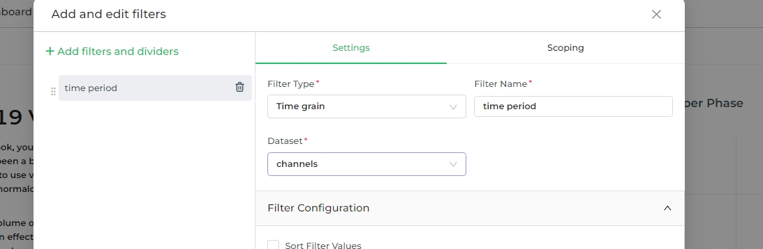 Filter Type - Time Grain